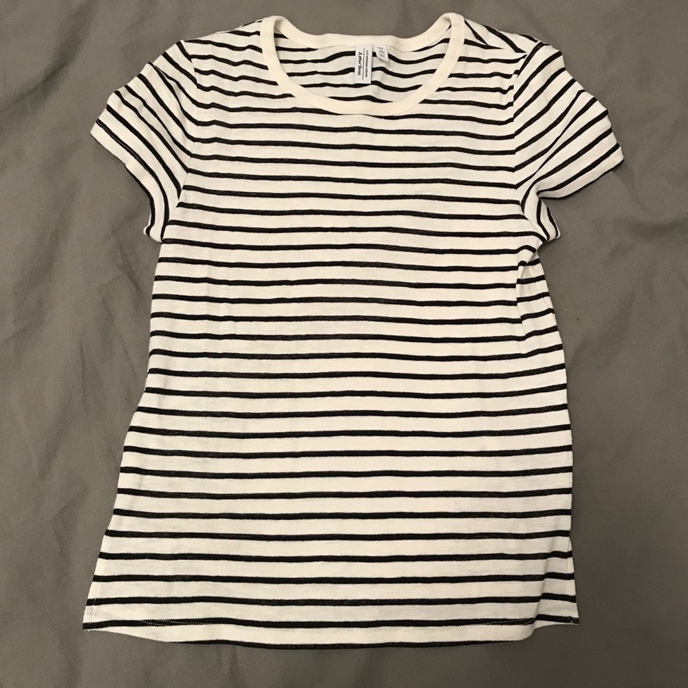 &other stories white and black striped T-shirt